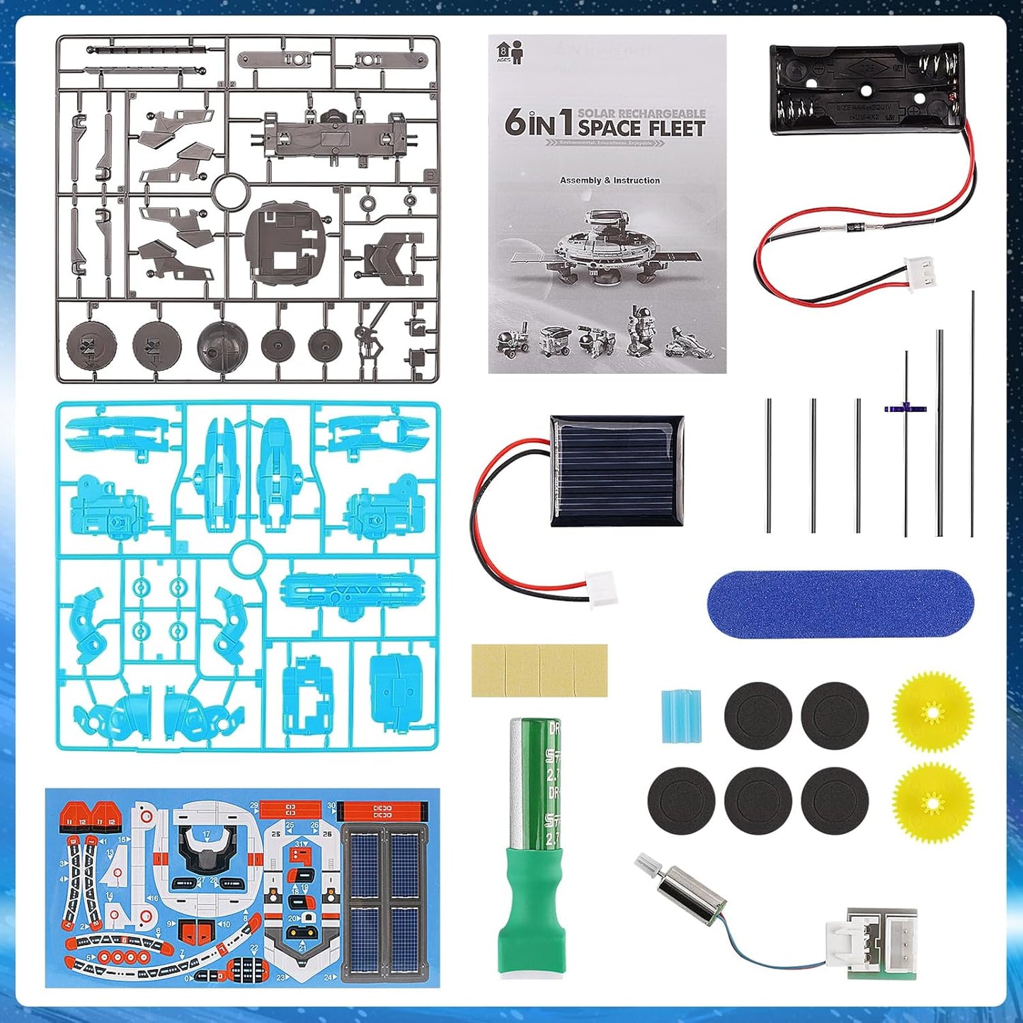 STEM Projects for Kids Ages 8-12 Solar Robot Kit 6-in-1 Space Toys for 10-Year-Old Boy Girl Gift Toys Science Kits Christmas Birthday Gifts for 8 9 10 11 12 Year Old, Yellow