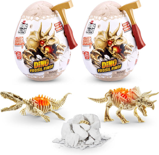 Robo Alive Mini Dino Fossil Find (2 Pack, T-Rex & Brontosaurus) by ZURU Boys 5+ Dig and Discover, STEM, Excavate Prehistoric Fossils, Educational Toys, Great Science Kit Gift for Girls and Boy