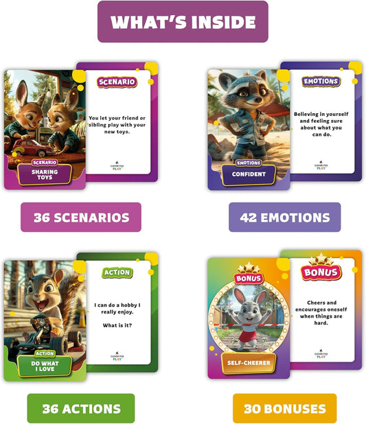 Clever Fox Play Emotions & Feelings Rumble – Emotional Intelligence & Regulation Card Game for Kids Ages 6+ - Learning Activity for Family & Therapy to Develop Social Skills & Problem Solving