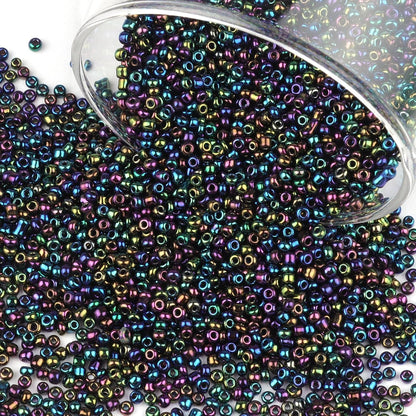 10100 Pcs Size 11/0 Glass Seed Beads, 2 mm Dark Green Small Mini Spacer Loose Pony Beads for Jewelry Making and DIY Crafts - Colors B