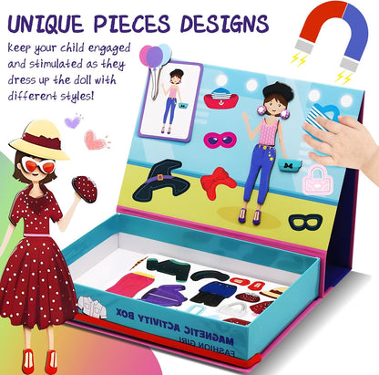 Marble Run for Kids, Vertical Magnetic Marble Maze Track with Doodle Board & Residue-Free Nano-Adhesive, STEM Explorers Brain Teaser Toy for Boys Girls Ages 3-12, Creative Thinking Games Gifts
