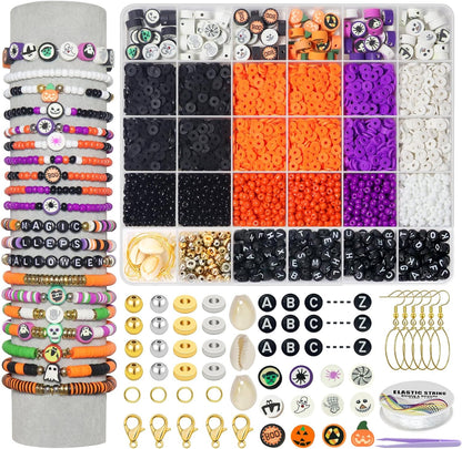 YMSDZHL 6000+PCS Clay Beads Bracelet Making Kit,24 Color DIY Flat Preppy Beads for Friendship Jewelry Making,Polymer Heishi Beads with Charms Gifts for Teen Girls Crafts for Ages 4-12