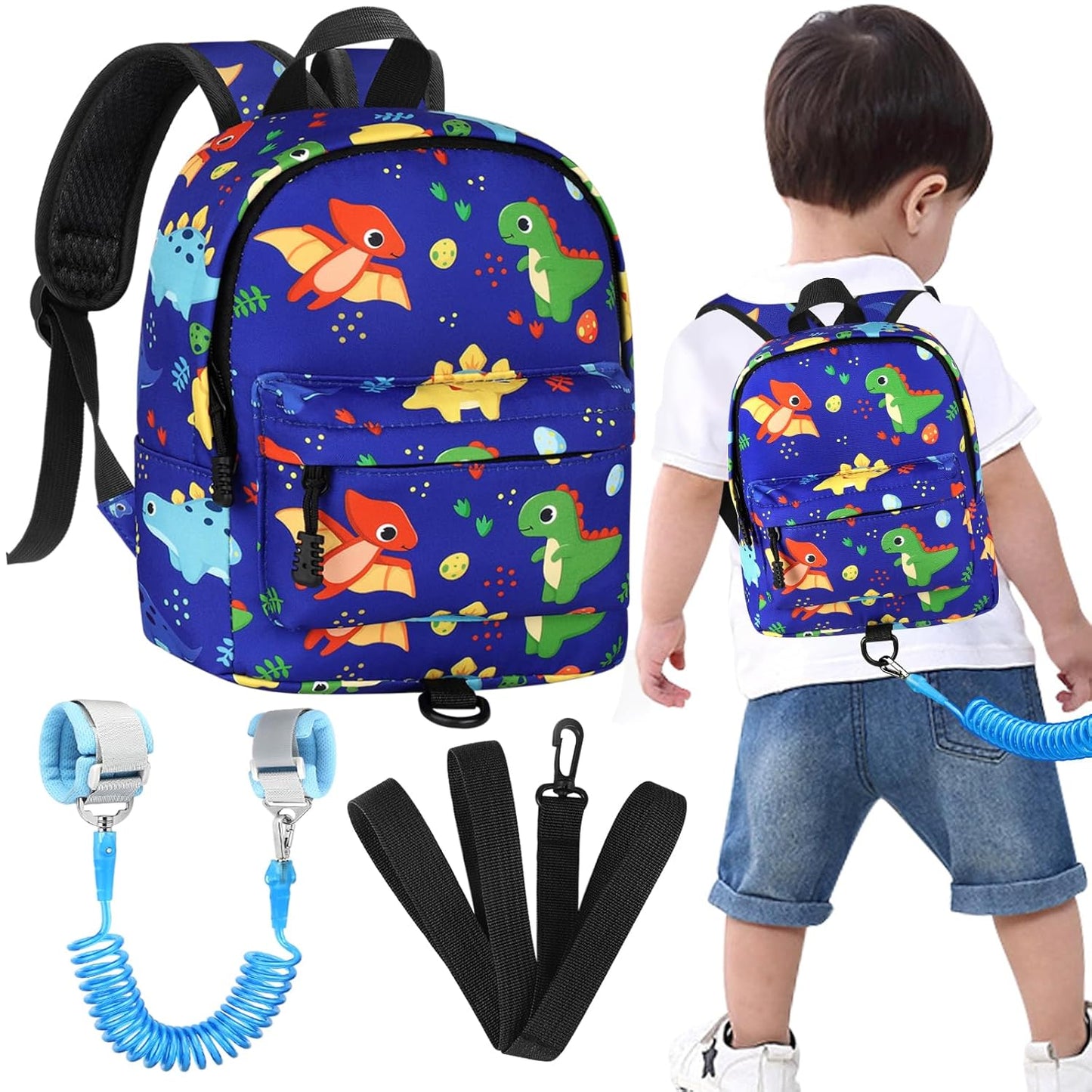 Accmor Toddler Backpack Leash with Anti Lost Wrist Link, Cute Mini Child Walking Harnesses Keep Kids Close Back Pack Rope Tether Rein for Baby Boys (Pink/Unicorn)