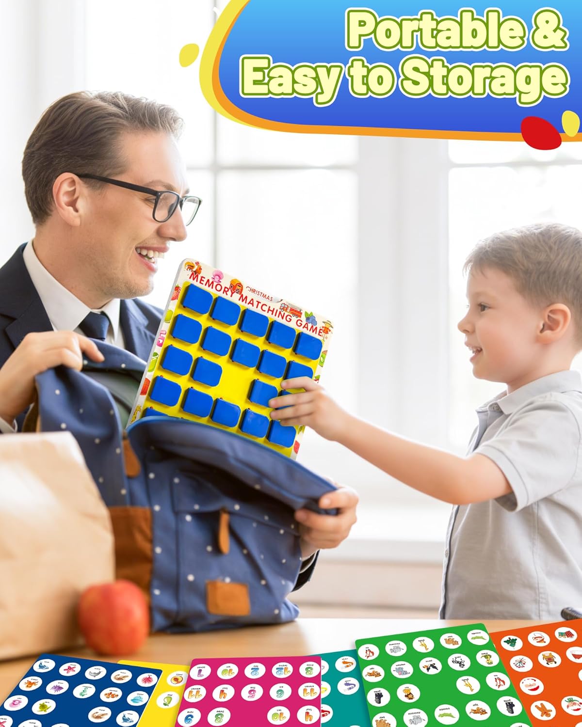 Matching Memory Game for Kids Ages 3-5 4-8, Car Airplane Travel Toys Games Activities for 3-5, Road Trip Essentials for Kids Toddlers, Board Games for Kids 4-6, Birthday Gifts for Kids Boys Girls