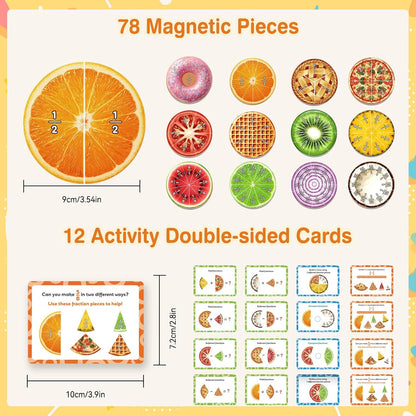 Magnetic Fraction Tiles & Circles, Bars,Math Manipulatives 2nd, 3rd, 4th, 5th Grade,Fraction Manipulatives for Kids Teachers Demonstration Teaching Homeschool Supplies Classroom Whiteboard