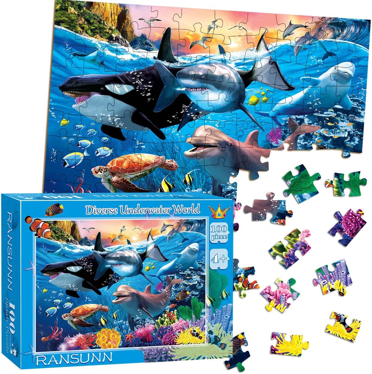 Puzzles for Kids Ages 4-8 Year Old,100 Piece Dinosaur Jigsaw Puzzle for Toddler Children Learning Educational Puzzles Toys for Boys and Girls - Every Piece is Unique