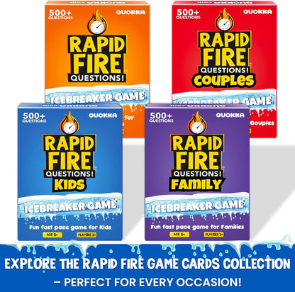 QUOKKA Family Conversation Cards Game - Break The Ice Game for Kids and Families - Icebreaker Cards with 500+ Questions - Family Game for Kids 8-12 - Perfect for Families Games Night I Travel Version