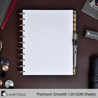 Eleven Discs Discbound Paper, Junior Size Mileage Log Sheets - Premium 120gsm Heavyweight Notebook & Planner Refills - 8 Discs, 5.5 x 8.5 in - Punched for Circa, Arc, TUL (50 Sheets)