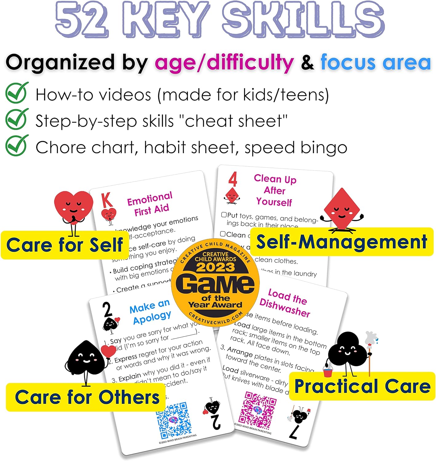 Mind Brain Emotion 52 Essential Conversations for Home, Therapy, Speech, School Classroom - Conversation Cards for Kids, Family, Teacher & Counselor to Build Growth Mindset & Communication Skills