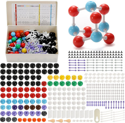 SOUJOY 444 Pcs Chemistry Molecular Model for Building Organic and Inorganic Structures, 3D Visual Science Learning Set with Atoms Bonds, Links and Short Link Remover Tool for Students, Teachers