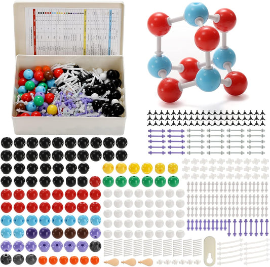 SOUJOY 444 Pcs Chemistry Molecular Model for Building Organic and Inorganic Structures, 3D Visual Science Learning Set with Atoms Bonds, Links and Short Link Remover Tool for Students, Teachers