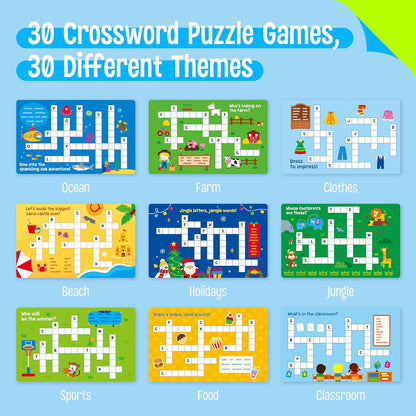 Logic Puzzles Game Pad, 30 Reusable & Erasable Logical Thinking Games-Sudoku, Scavenger Hunt, Math Games, Dry Erase Brain-Boosting Puzzles Activities Pad for Kids, Road Trip, Airplane & Car Travel