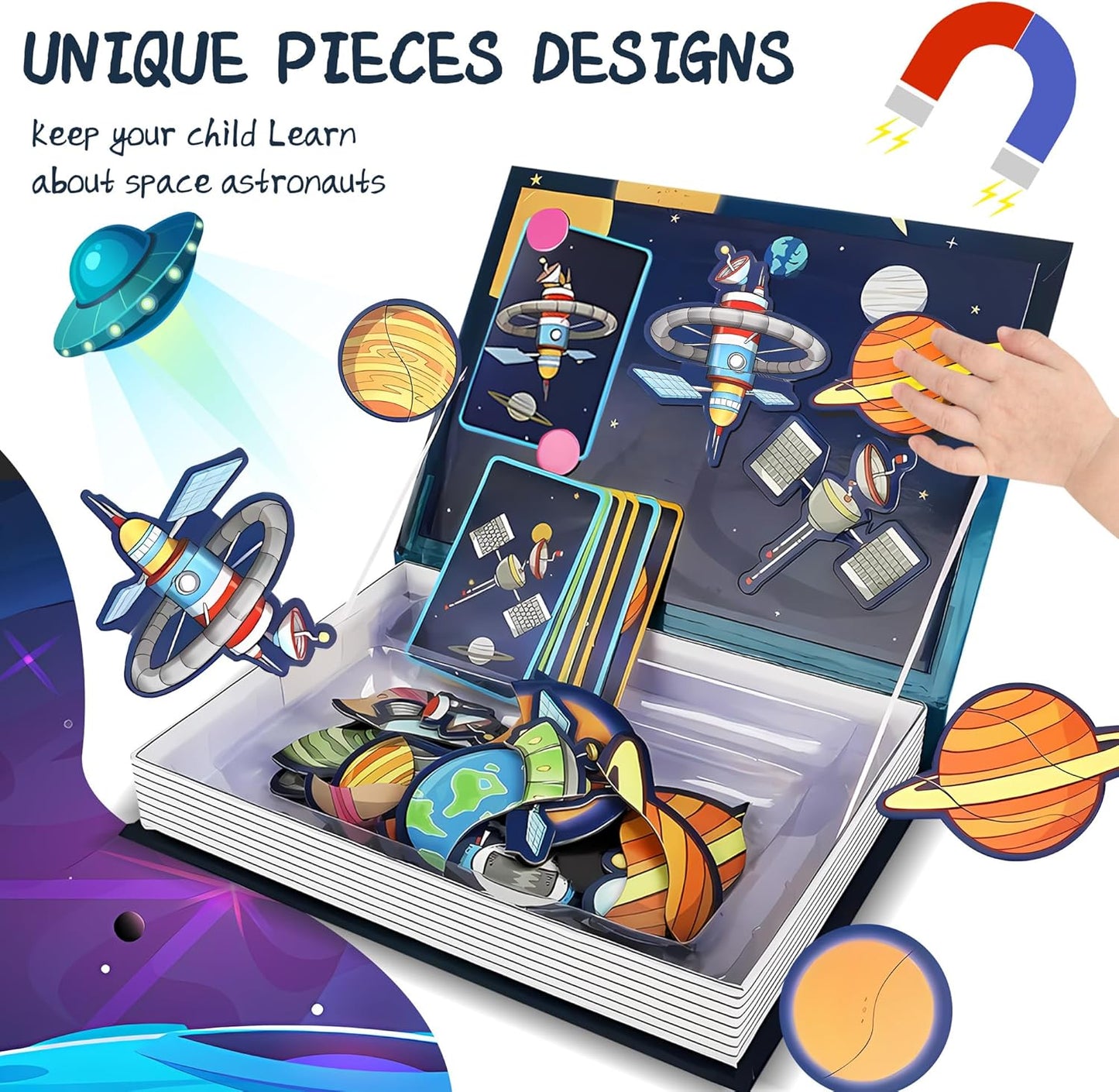 Marble Run for Kids, Vertical Magnetic Marble Maze Track with Doodle Board & Residue-Free Nano-Adhesive, STEM Explorers Brain Teaser Toy for Boys Girls Ages 3-12, Creative Thinking Games Gifts