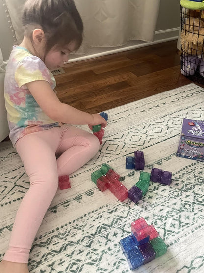 Crayola Glitter Magnetic PIP Cubes, Mini Magnetic Blocks Playset, STEM & Montessori Building & Educational Toys for Kids, Travel Toys for Boys and Girls Ages 3+, 27-Piece Set