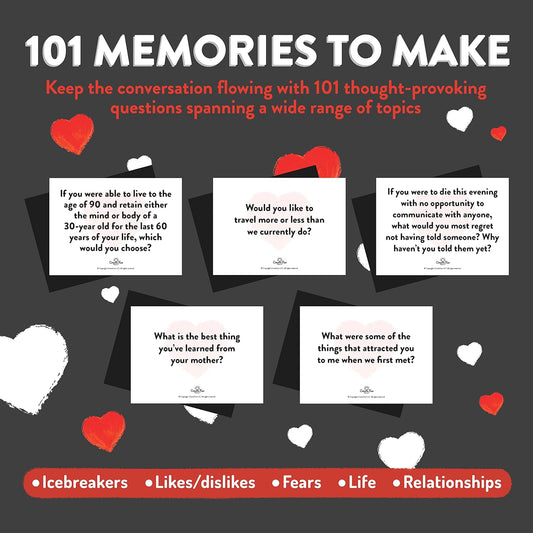 CreateFun Couple Connection Cards – 101 Engaging & Thought-Provoking Conversation Starter Cards | Gifts for Valentine’s Day, Anniversaries, Couples & Fun Games