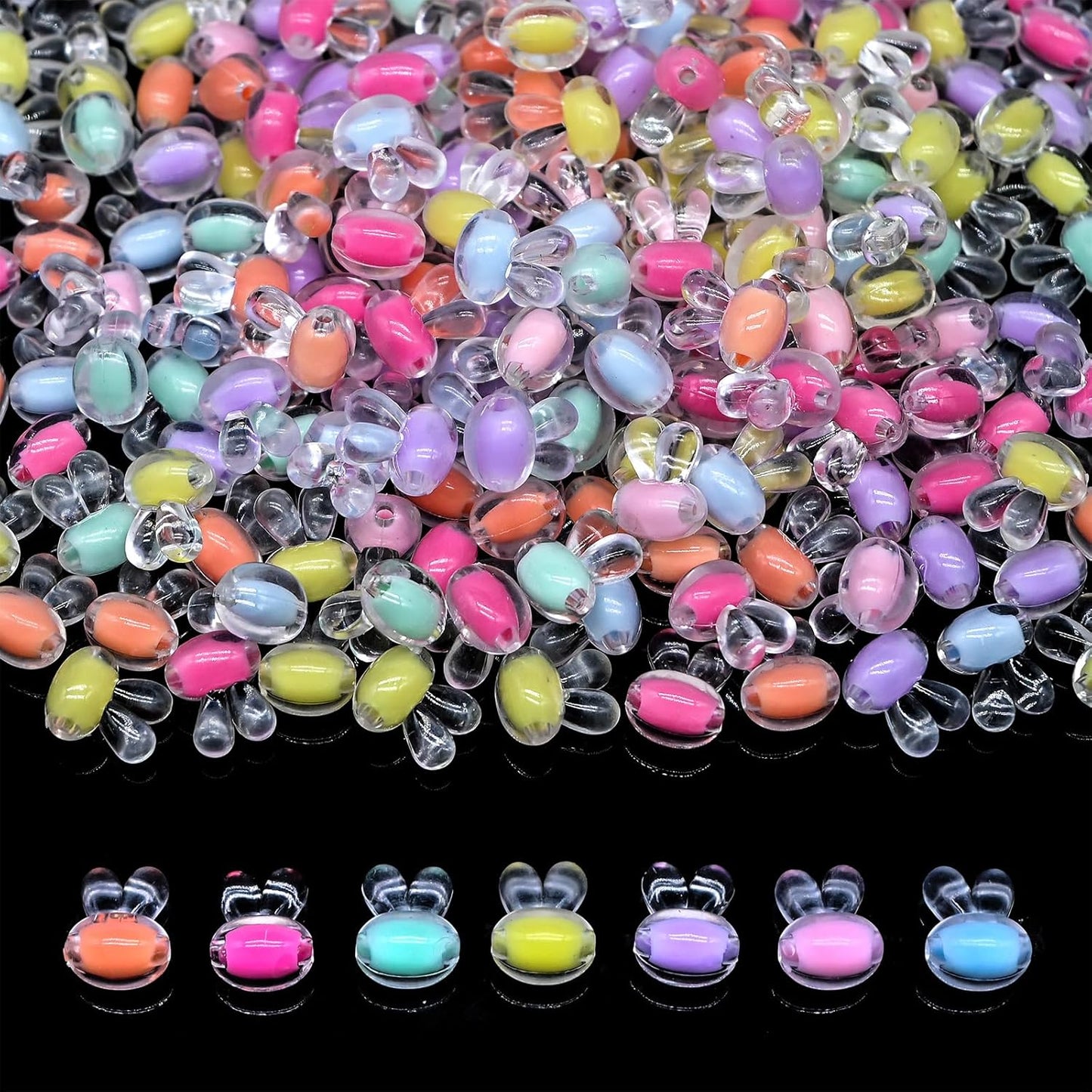 200g+ Candy Bulk Assorted Cute Kandi Beads for Jewelry Making, Bracelet Making Kit, Craft Supplies Charm Beads(Mixed II)