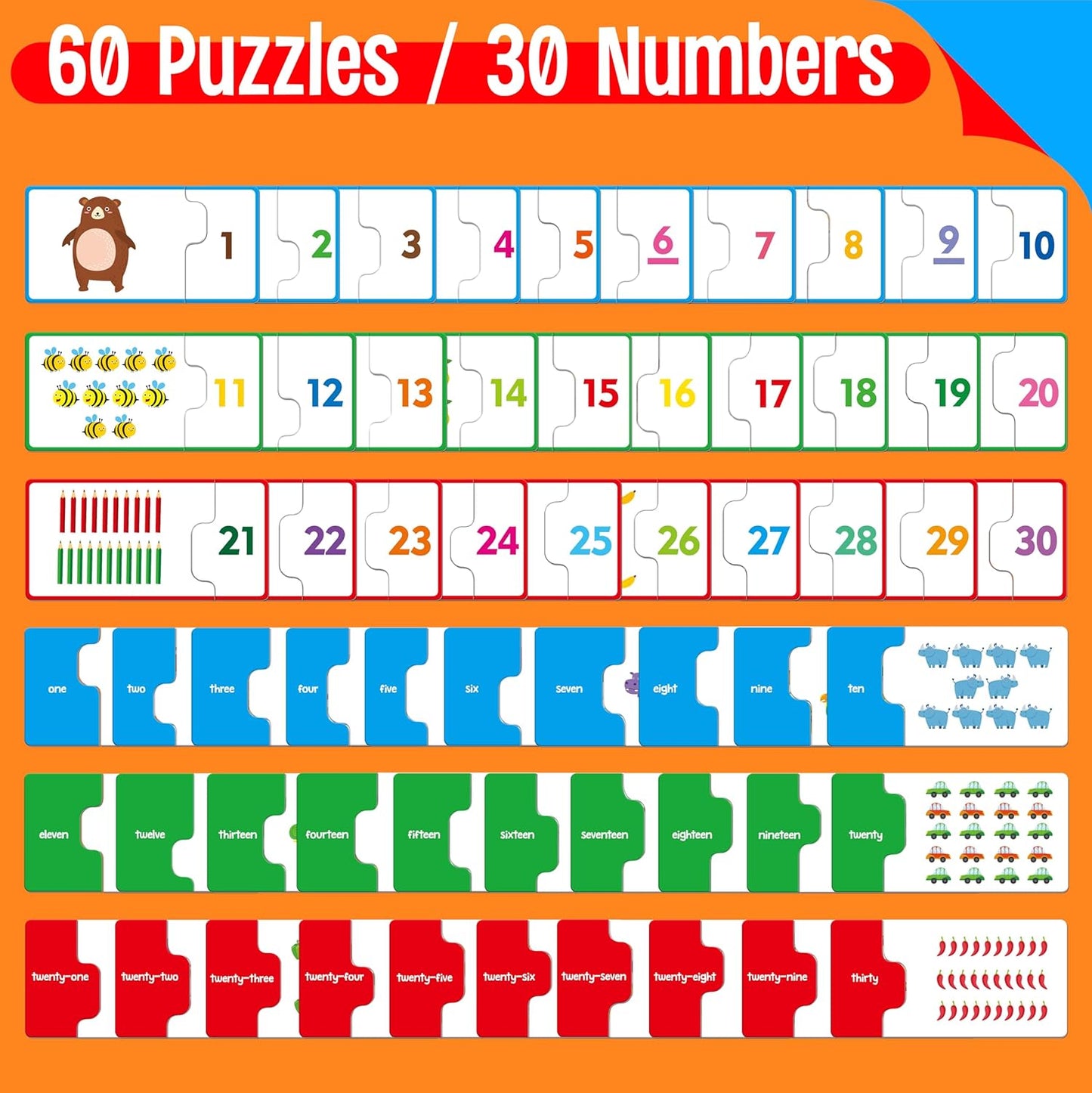 24 Set Addition & Subtraction Puzzles, Self-Correcting Matching Adding and Subtracting Puzzles, Educational Math Games Calculation Activities, Math Learning Toys for Preschool Kids
