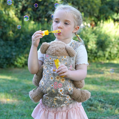 GAGAKU Doll Carrier for Kids, Toy Baby Doll Carrier, Reborn Dolls Carrier Toy Baby Sling with Adjustable Straps, Baby Doll Accessories - Green - Camellia