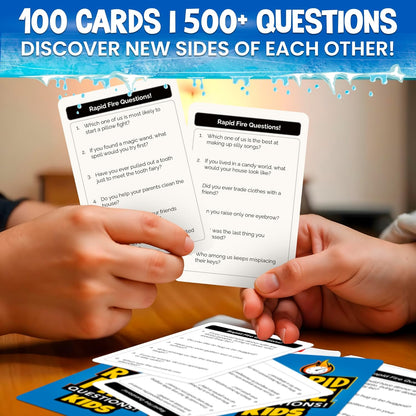 QUOKKA Family Conversation Cards Game - Break The Ice Game for Kids and Families - Icebreaker Cards with 500+ Questions - Family Game for Kids 8-12 - Perfect for Families Games Night I Travel Version