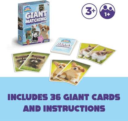 Giant Matching Game Baby Animals - Summer Toys - Game Night - Travel Games - Memory, Learning Game - Jumbo Playing Cards - Card Game for Kids and Adults -Ages 3+
