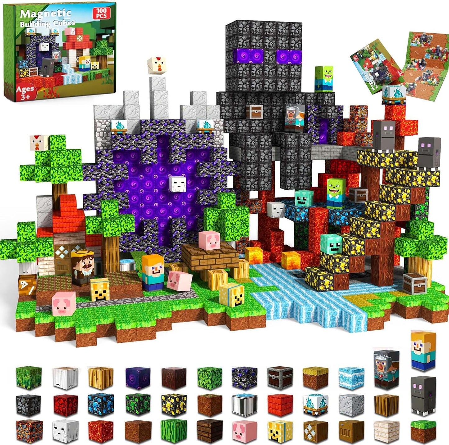 GraceDuck 300 PCS Magnetic Blocks - Magnetic Building Blocks, Stacking Magnets for Kids, Sensory Toy for STEM Montessori Sensory Toys for Kids 3+ Boys and Girls Christmas Birthday Gifts