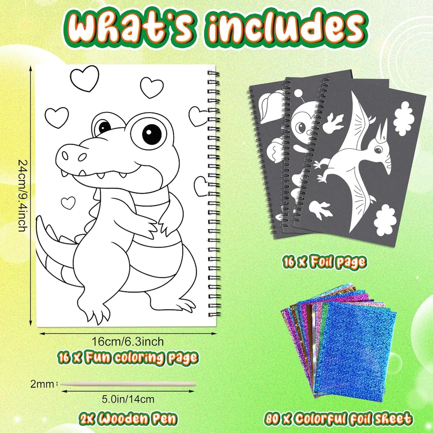 Foil Craft Bugs Butterfly DIY Art Fun Kits Set, No Mess Creative Foil Art Drawing Game for Kids, Birthday Gifts Crafts Supplies Travel Toys for Girls Boys Ages 4-9