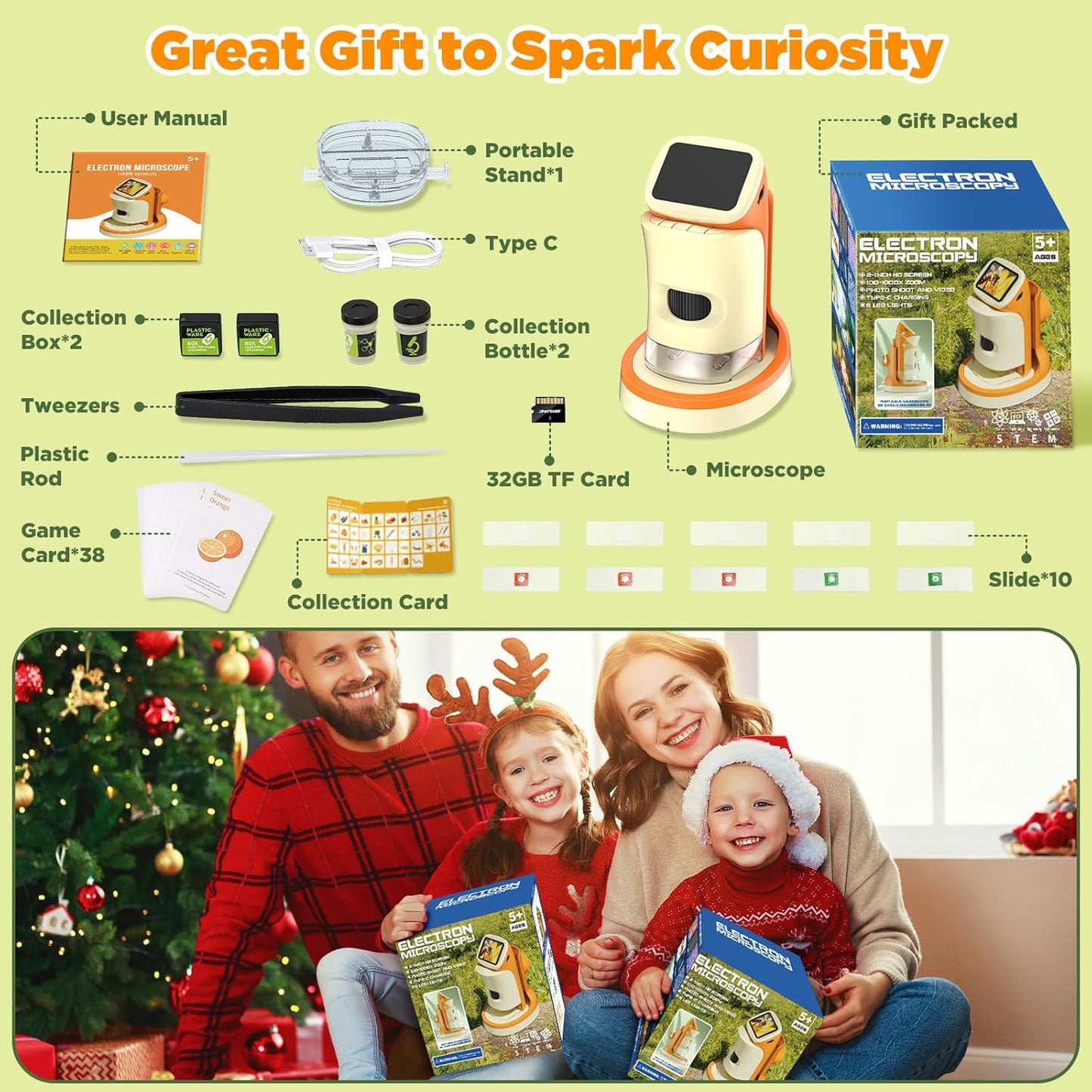 Microscope for Kids, 1000X 1080P Pocket Kids Microscope Handheld - [2026] Digital Mini Microscopes for Kids 8-12, STEM Toys Educational Science Kits for Kids 5-7, Ideal Birthday for Boys, Girls