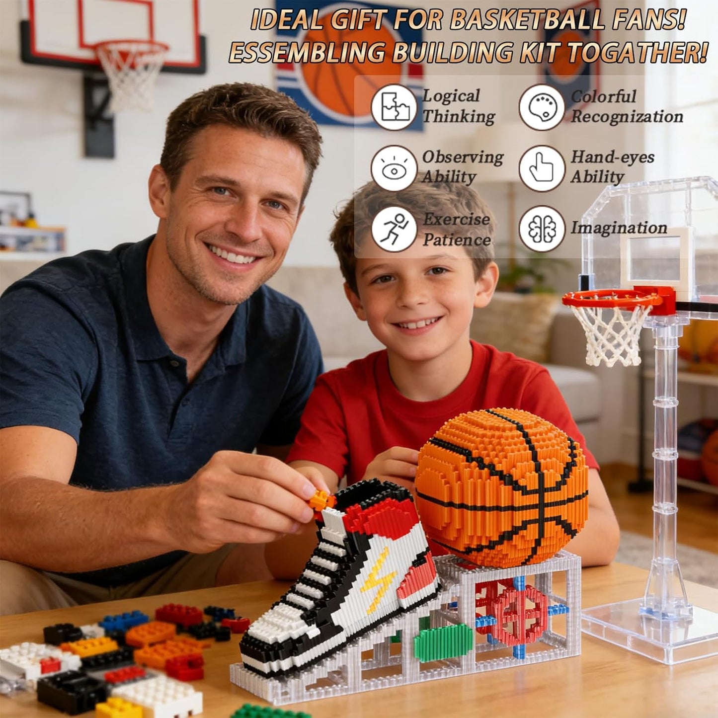 2026 New Soccer Ball with Sport Sneaker Building Block Set, Realistic Soccer, Luminous Crystal Shoe, Golden Stand STEM Bricks, DIY Educational Toy World Football Cup Gifts for Teen, Adult