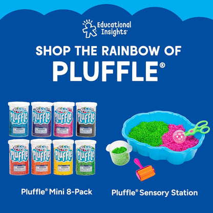 Educational Insights Pluffle(R) Sand 2-Pack - Sensory Bin Foam Set, No Mess Alternative to Sand Toys & Slime for Toddlers at Home or in the Classroom, Fun Sensory Table Filler, Gift for Kids Ages 3+