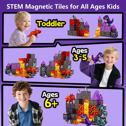 GobiDex Magnetic Building Blocks Unicorn Toys for Girls, Princess Magnetic Tiles Building Toys for Kids Ages 3-5 4-8, STEM Sensory Toddler Game Birthday Gift for Girls Boys Ages 3+