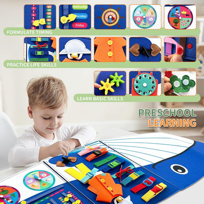 Busy Board Montessori Busy Board, Sensory Wall Activity Board- Toddlers Montessori Toys，Learning & Educational Panel Center for Kids Age 3+，Perfect Gift for Boys & Girls (Birthday, Christmas)