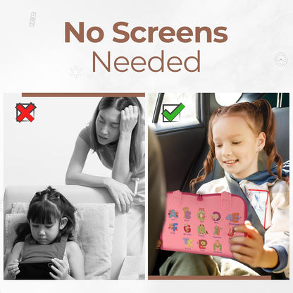 Busy Book for Toddlers - Montessori Busy Board with Sensory Activities for Learning Fine Motor Skills, Travel Toys for Toddlers for Airplane, Car. for Boys and Girls.