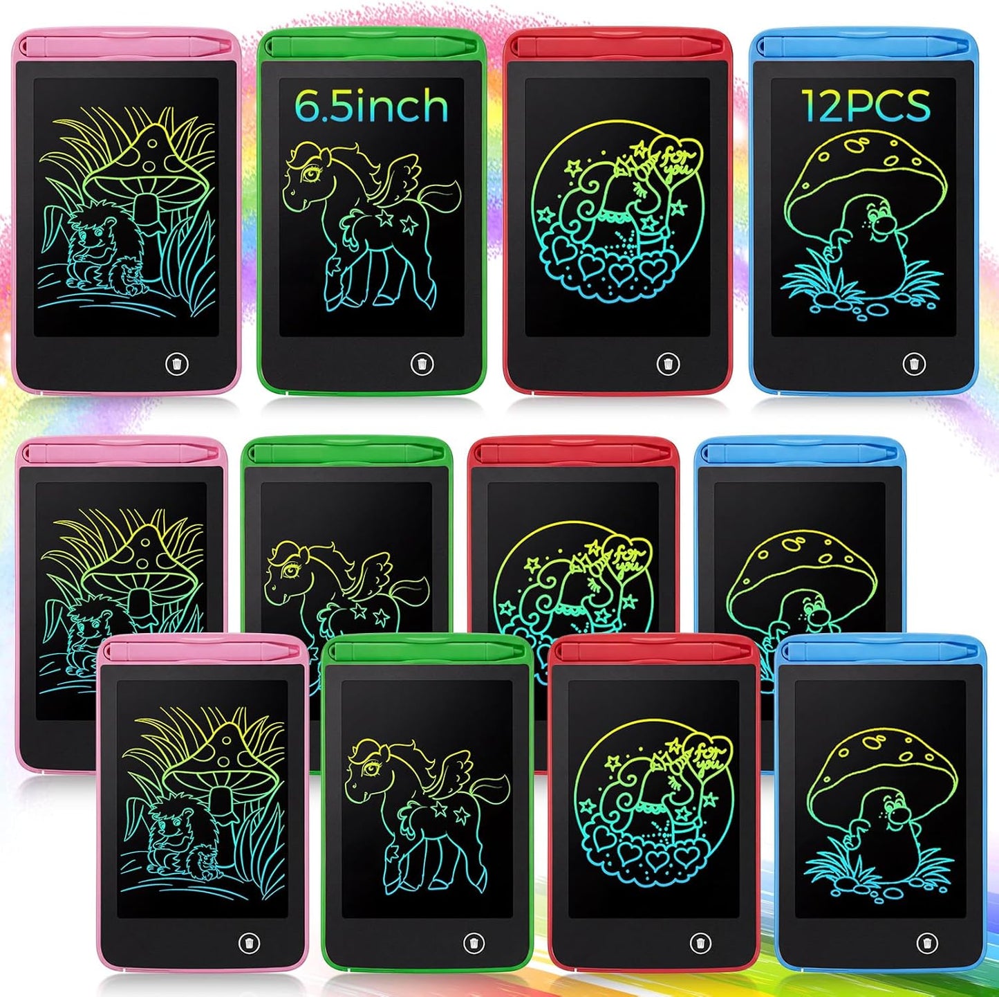 Tinlade 12 Pack LCD Writing Tablets for Kids Party Favors Games, 8.5 Inch Educational Learning Bulk Toys Gifts Erasable Doodle Boards Portable Electronic Drawing Pads for Toddlers 4-8 School Birthday