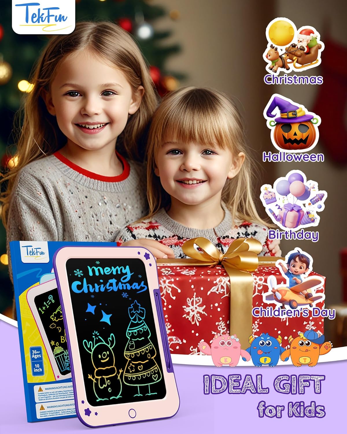 Birthday Gifts for Kids, 10inch LCD Writing Tablet Doodle Board, Mess Free Coloring Drawing Pad,Toddler Travel Toys, 3 4 5 6 7 8 Year Old Girl Birthday Gift, Christmas Easter Toys
