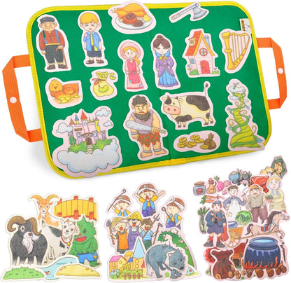 CHEFAN Felt/Flannel Board Story Set of 4, PRECUT Felt Pieces for Preschool Toddlers Circle Time,We are Going On A Bear Hunt, Mary Had A Little Lamb, Little Bo-Peep, Little Boy Blue