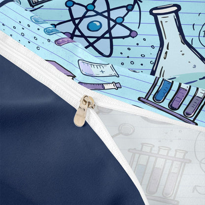 Erosebridal Chemistry Lab Bedding Set Twin Size Chemical Equation Duvet Cover for Boys Girls Chemical Elements Science Theme Comforter Cover Teens Kids Science Students Bedding School Dorm Room Decor