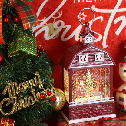 Eldnacele Musical Snow Globe Lantern with Timer, Lighted USB/Battery Operated Swirling Singing Water Glittering Lantern, Snow Globes for Adults and Kids Christmas Decoration- Santa