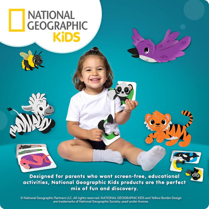 NATIONAL GEOGRAPHIC Kids Jumbo Cardboard Building Blocks – 40 Heavy-Duty Bricks in 3 Sizes, Build & Learn with Game Spinner & Activity Cards for Kids 3+, Indoor Play Construction Toy for STEM Learning