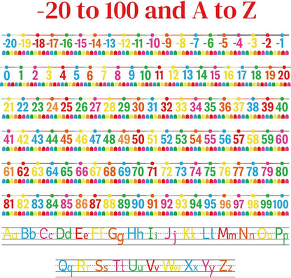 32Pcs A to Z Alphabet and -20-100 Number Cards Boho Bulletin Board Under The Sea Ocean Summer Sunflower Bee Theme Classroom Decorations Math Posters for Wall School Teacher Supplies (Sea Number)