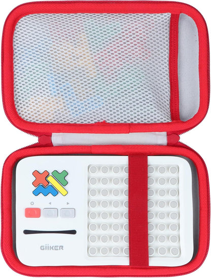 Lebakort Storage Case Compatible with GiiKER Super Blocks Pattern Matching Puzzle Original 1000+ Challenges Brain Teaser (Off White + Red Case)