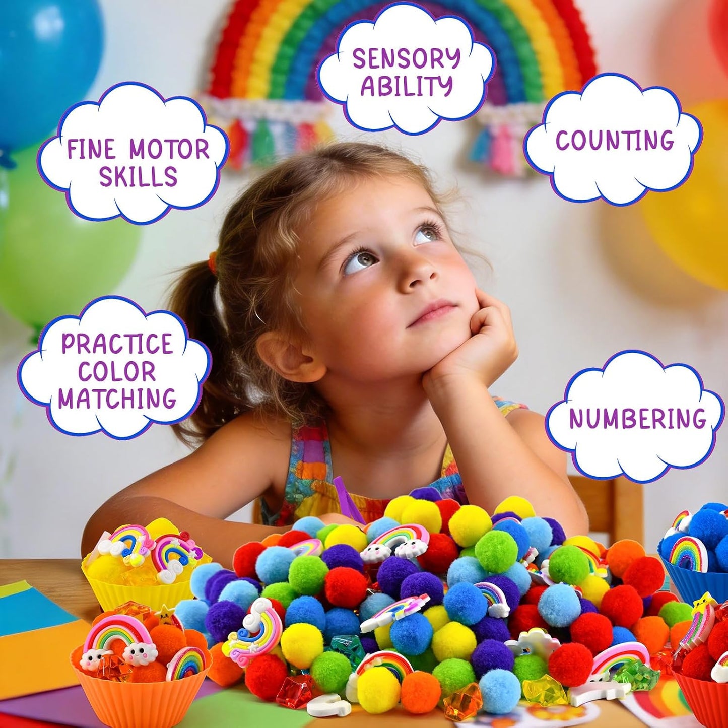 270 Pcs Numbers and Letters Sensory Bin Items Back to School Counting Sorting Sensory Bin Filler Fine Motor Numbers and Letters Geometric Figure Counts for Easter Spring Summer Sorting