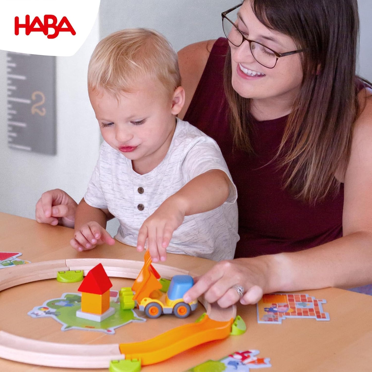 HABA My Very First Games Building Site, A Cooperative Learning Kids Game, Toddler Learning Activities & Games for 2+ Year Olds with Included Toy Truck