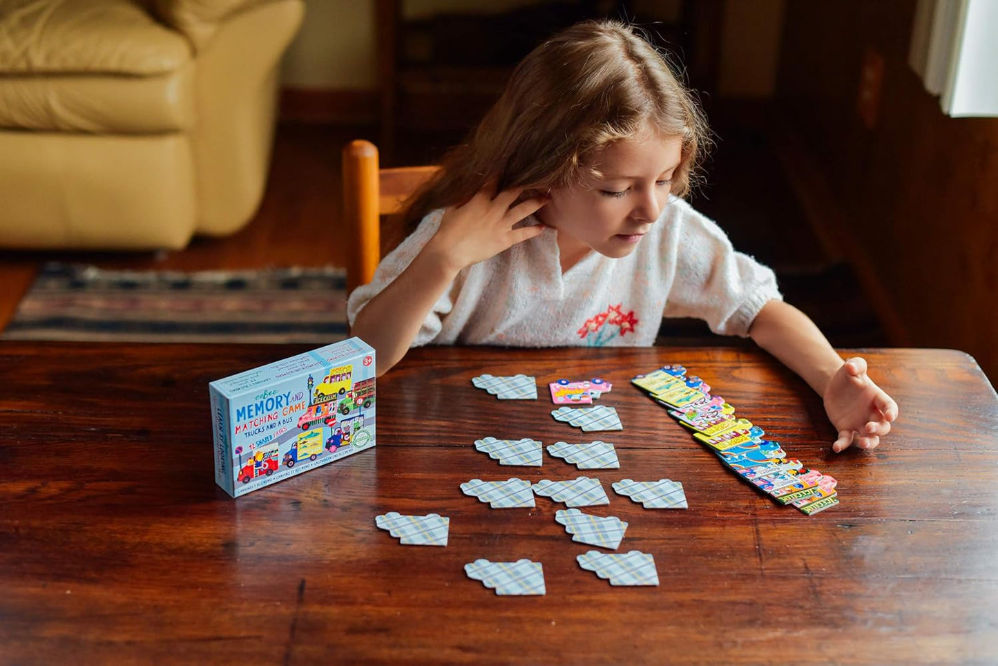 eeBoo: Memory and Matching Game- Little Trucks and a Bus- 24 Pairs, Develops Recognition, Concentration & Memory Skills, Age 3+