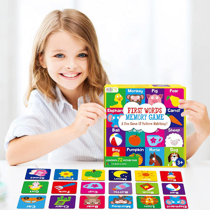 Memory Matching Game, 72 PCS Sight Words Matching Cards for Kids, 36 Pairs Memory Cards, Educational Toy for Children to Learn Sight Words 5+ Years Old