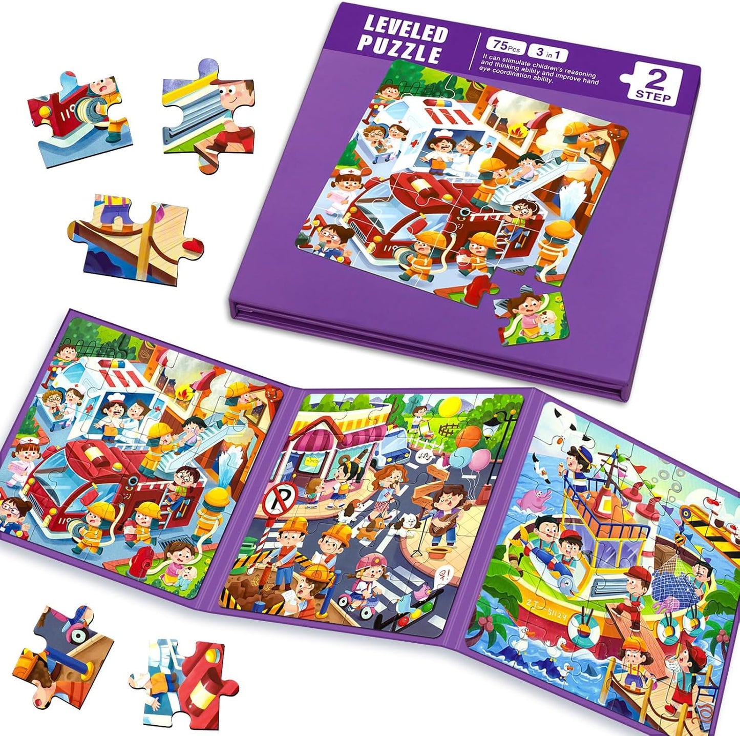 Magnetic Puzzles for Toddlers 1-3, Cartoon Mermaid Magnet 3 in 1 Jigsaw Puzzle, Kids Travel Puzzles Toys, Preschool Learning Toy for Kids 1-8 Year (Mermaid)