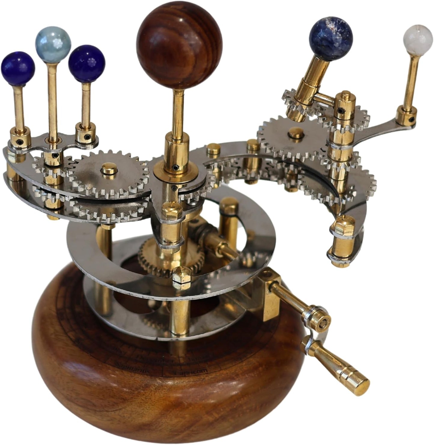 Solar System Model | Educational & Decorative Astronomy Orrery | Premium Brass Mechanical Planetarium (8" Earth & Moon)
