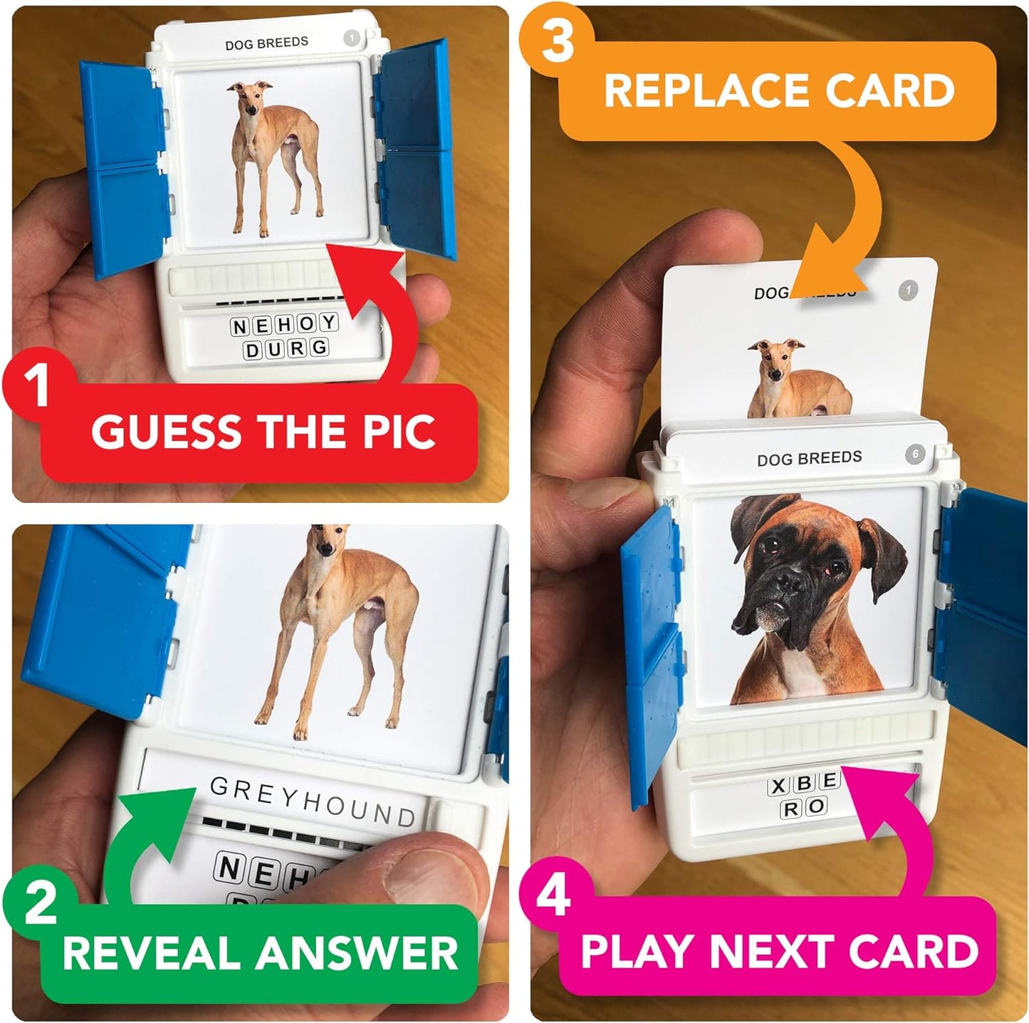100 PICS Brain Teasers Travel Game - Solve 100 Puzzles | Flash Cards with Slide Reveal Case | Card Game, Gift, Stocking Stuffer | Hours of Fun for Kids and Adults | Age 6+