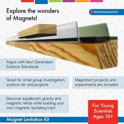 Dowling Magnets Science Discovery Kit: Magnet Levitation, Magnetic Levitation Train Kit (Science Experiments). Item 731100