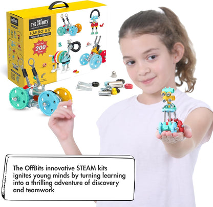 The Off Bits Space Mission Educational Build Your Own Robot Toy, Stem Building Toys for Boys and Girls, Valentine Birthday Gift for Kids Montessori Play Kit, Steam Toys for Kids Ages 6 7 8 9+