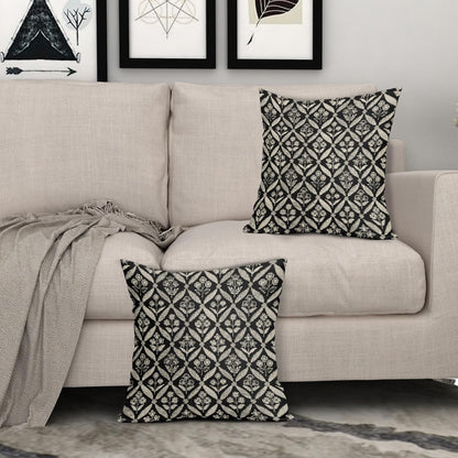 Blue Green Floral Block Print Pillow Covers 12X20 Set of 2, Flower Pattern Spring Summer Print Decorative Throw Pillow Covers Outdoor Farmhouse Seasonal Cushion Case Couch Sofa Bed Decor
